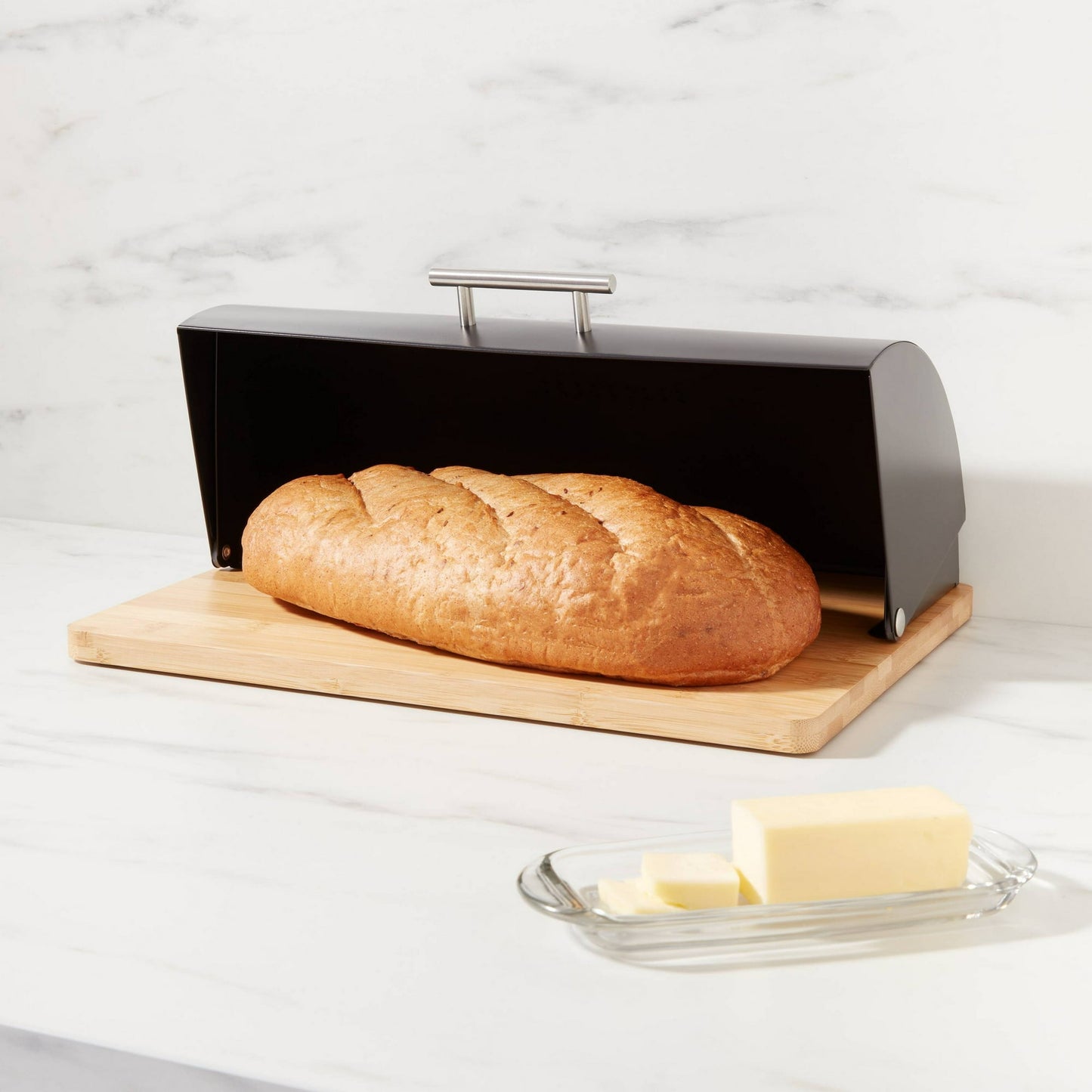 Bread box Container, Stainless Steel Bread Bin, Metal Bread Box Container Storage for Kitchen Countertop